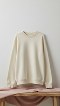 Sweatshirt aus Creme-Baumwolle mit Struktur