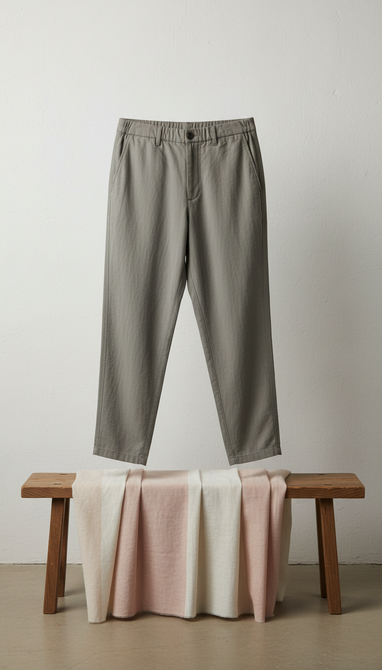 Relaxed Hose in Staubgrau mit weitem Bein